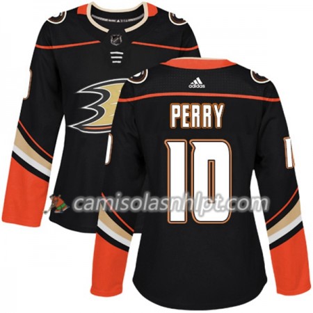 Camisola Anaheim Ducks Corey Perry 10 Adidas 2017-2018 Preto Authentic - Mulher